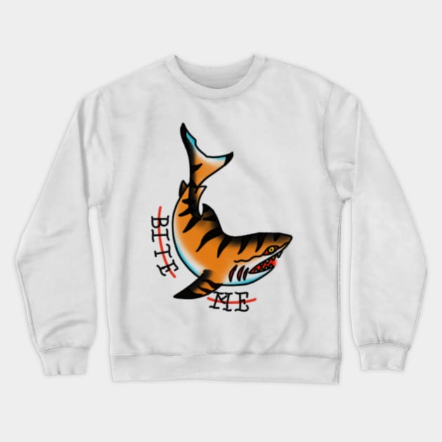 Bite me Crewneck Sweatshirt by Calico Chris Tattoo